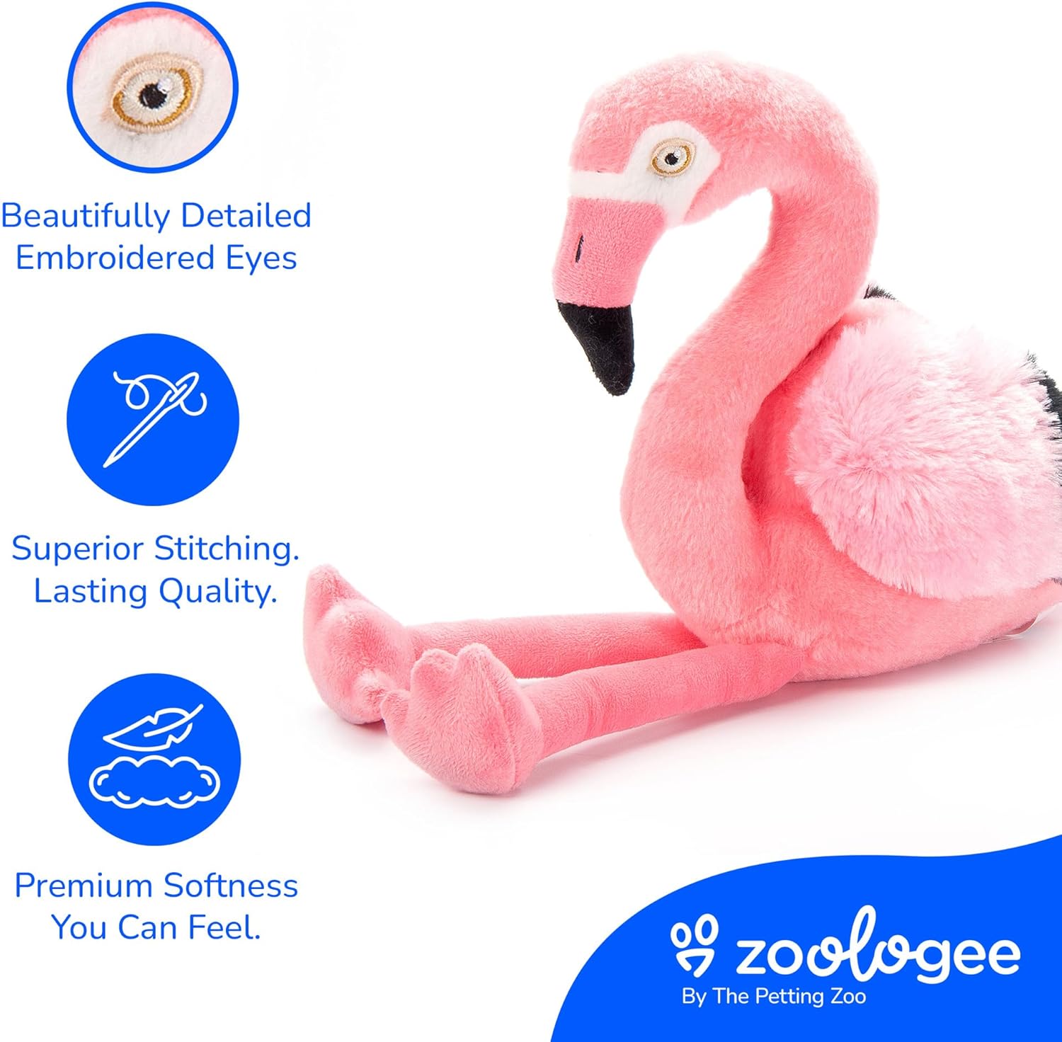 The Petting Zoo Flamingo Stuffed Animal Plushie, Gifts for Kids, Earth Keeperz Wildlife Animals, Zoologee Pink Flamingo Plush Toy, 17 inches