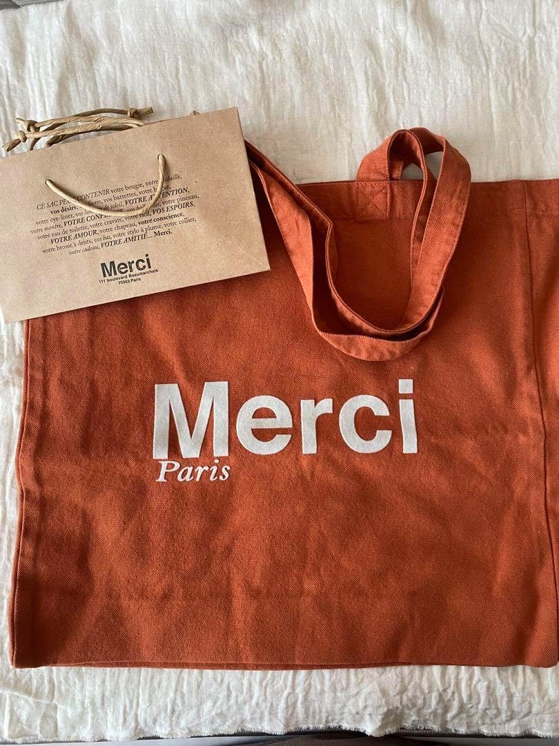 Merci Paris メルシー パリ 定番 トートバッグ ブラウン×ブルー