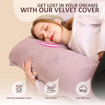 Chilling Home Pregnancy Pillow, U Shaped Maternity Full Body Pillow, Velvet
