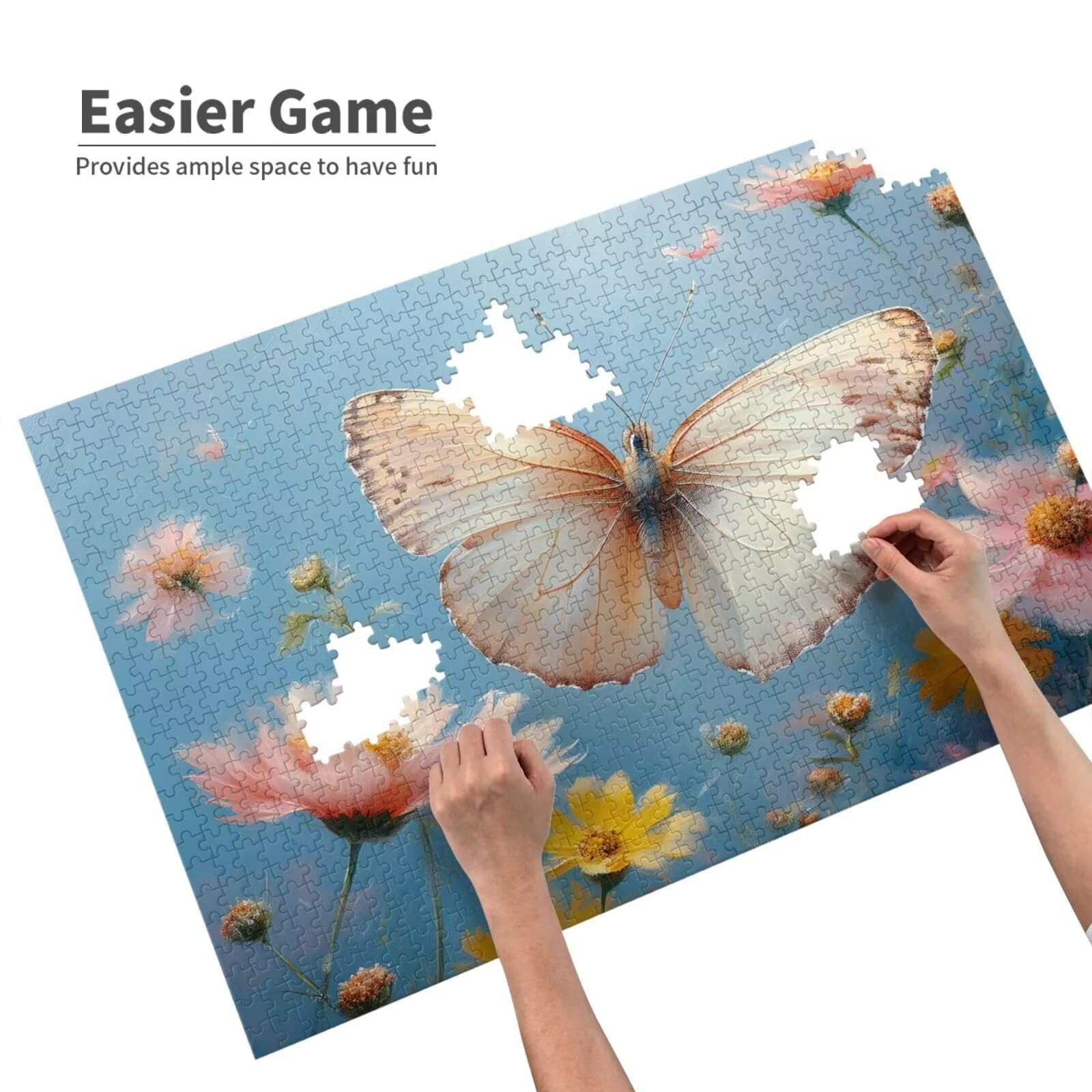 Kwiat Puzzle 4000 Sztuk Motyl Puzzle Dorośli Początkujący z pudełkiem upominkowym, DIY Interaktywne puzzle Rodzinna wymagająca gra, Relief Stres Relief Home Wall Room Decor Art Prezent dla mężczyzn 87