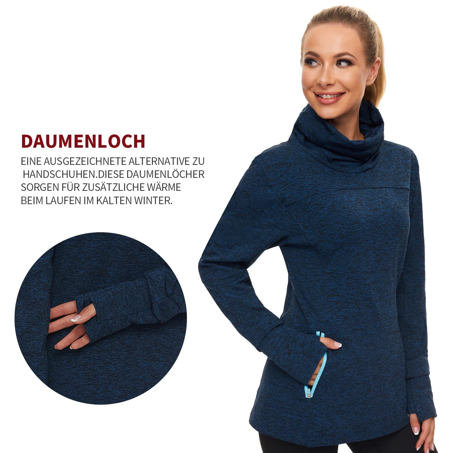 Soneven Suéter Cuello Alto para Mujer Elegante Manga Larga Mujer Invierno Cuello Alto Básico Redondo Pullover Tops para otoño Invierno