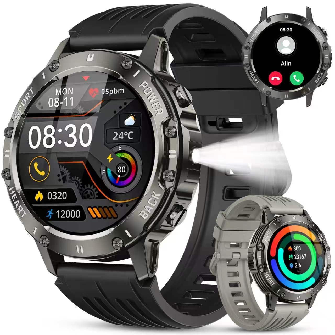 Smart Watch for Men Fitness Tracker: Waterproof Make Answer Call Running Digital Mens Wat…