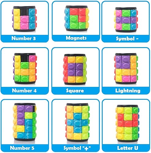 Vista 2 de R.Y.TOYS Juguete para ansiedad, rompecabezas de cubo mágico, rompecabezas de cerebro para adultos, juego de mano inquieto de lógica giratoria