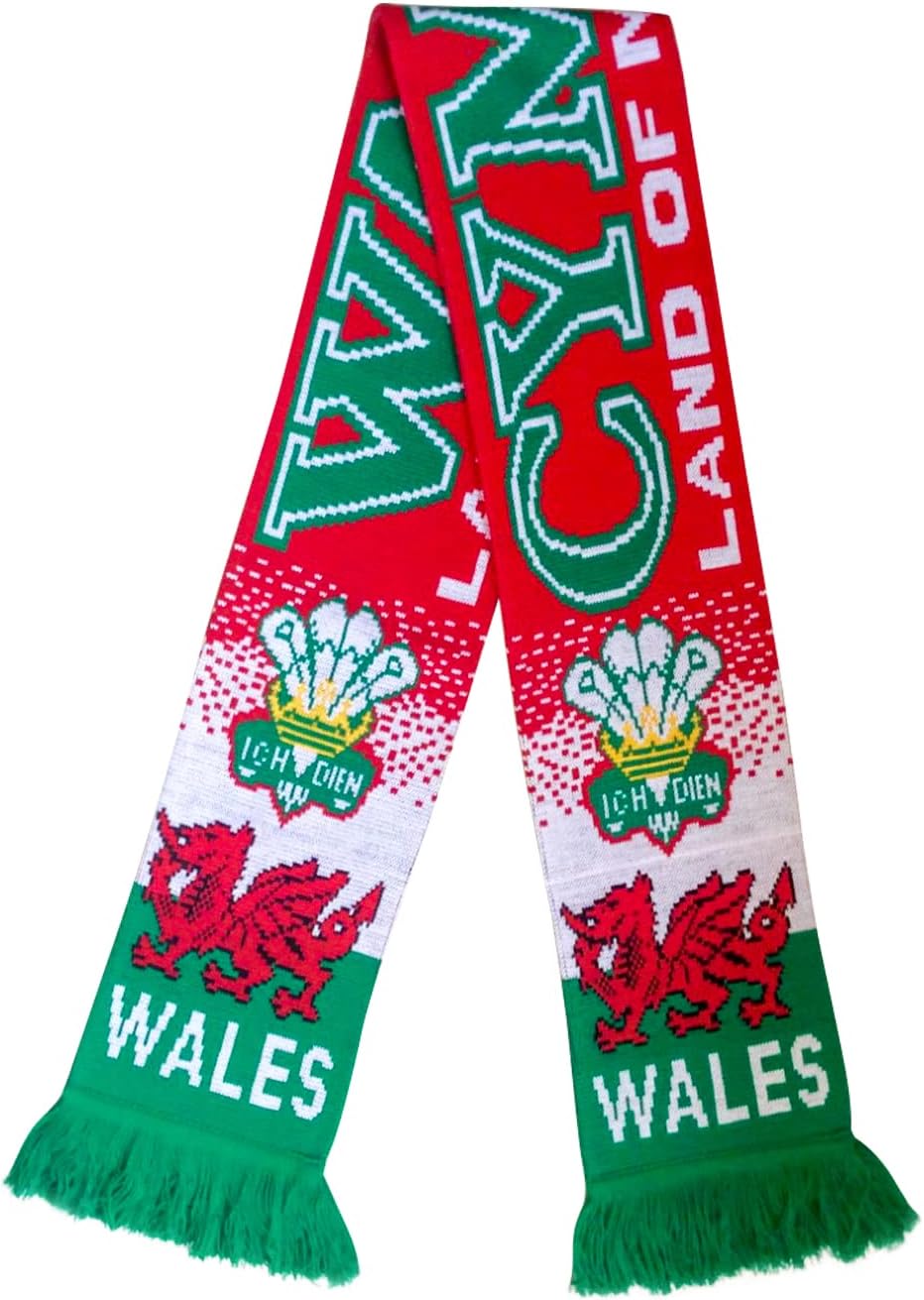 Wales Fan Scarf | National Soccer Rugby Team | Premium Acrylic Knit