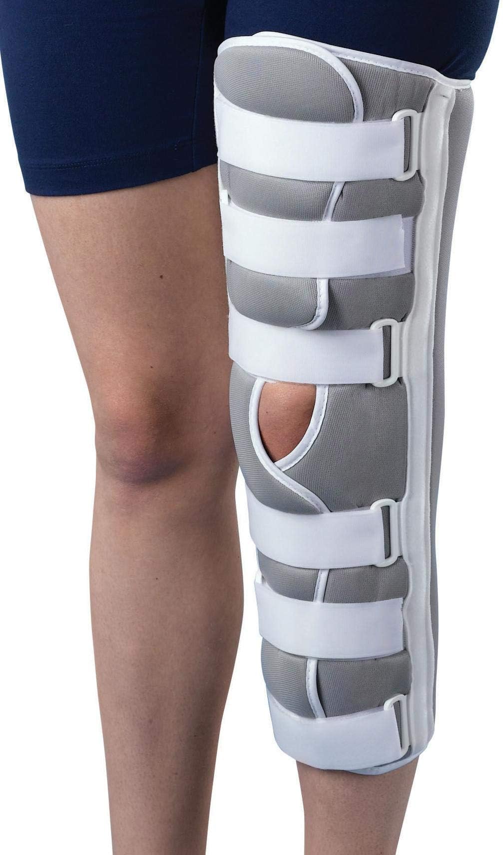 Knee Brace immobilizer adjustable- knee immobilizer brace support splint - knee support for injuries, post surgery(with adjustable velcro) (14 inches / 35 cms) (Small)