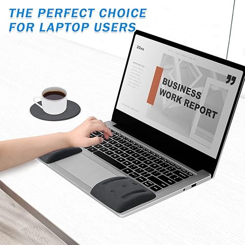 Miniatura 8 de VAGAU Reposamuñecas para laptop, soporte de muñeca para teclado y mouse, almohadillas ergonómicas de espuma viscoelástica para laptop, oficina,