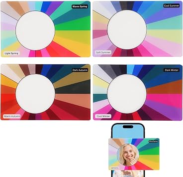 Seasonal Color Selection Cards,4-Card Set for Perfect Color Matching and Fashion Advice,Clothing Color Tool Card,Ideal Gift for Friends