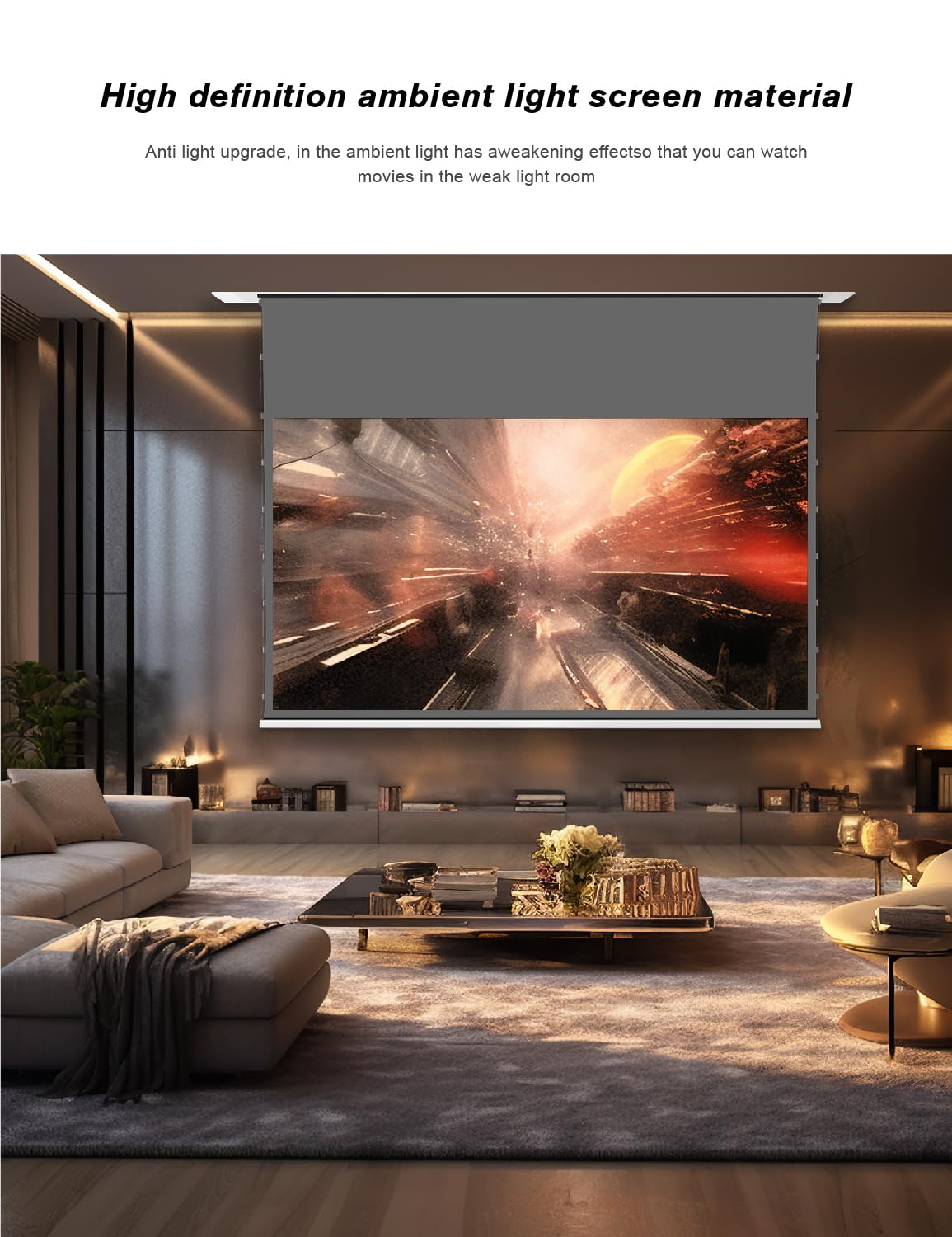 VIVIDSTORM Since 2004-100inch Phantom Recessed in-Ceiling