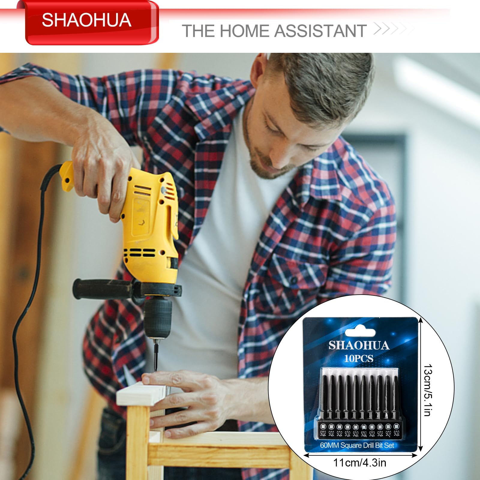 10PCS SQ2 Square Screwdriver Bits, 2.3