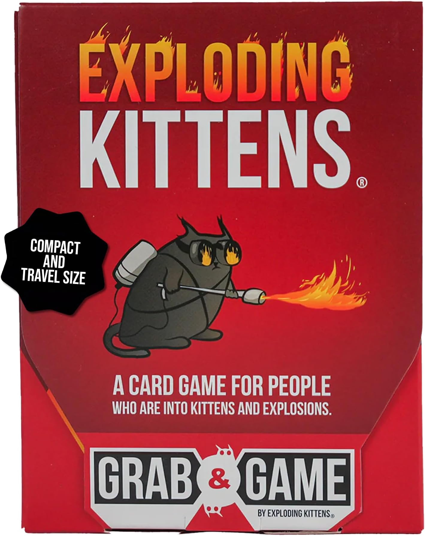 Exploding Kittens Grab & Game - Card Game for Families - Fast-Paced, Easy-to-Learn Game with Hilarious Original Artwork by The Oatmeal Creator, Ages 7+ (2-4 Players, 42 Cards)