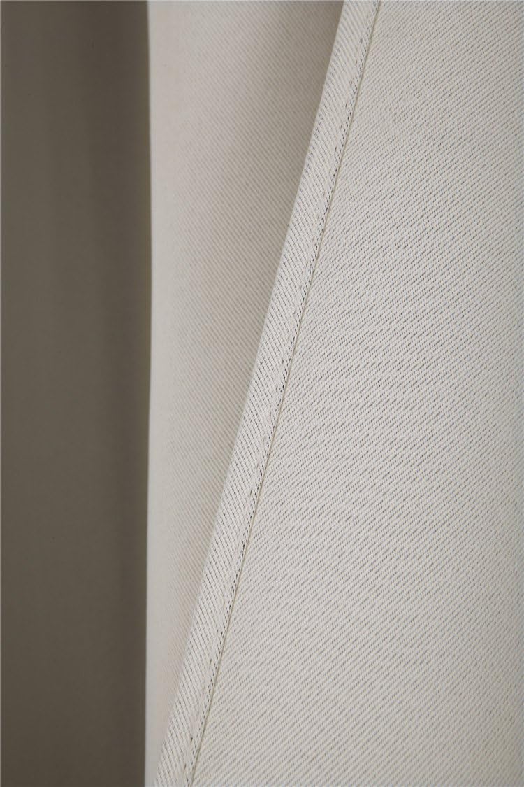 All Season 1pc Window Curtain Panel Insulated Thermal Blackout Solid Extra-Wide 100" Wide x 84" Long in Assorted Colors (K100 Ivory Off)