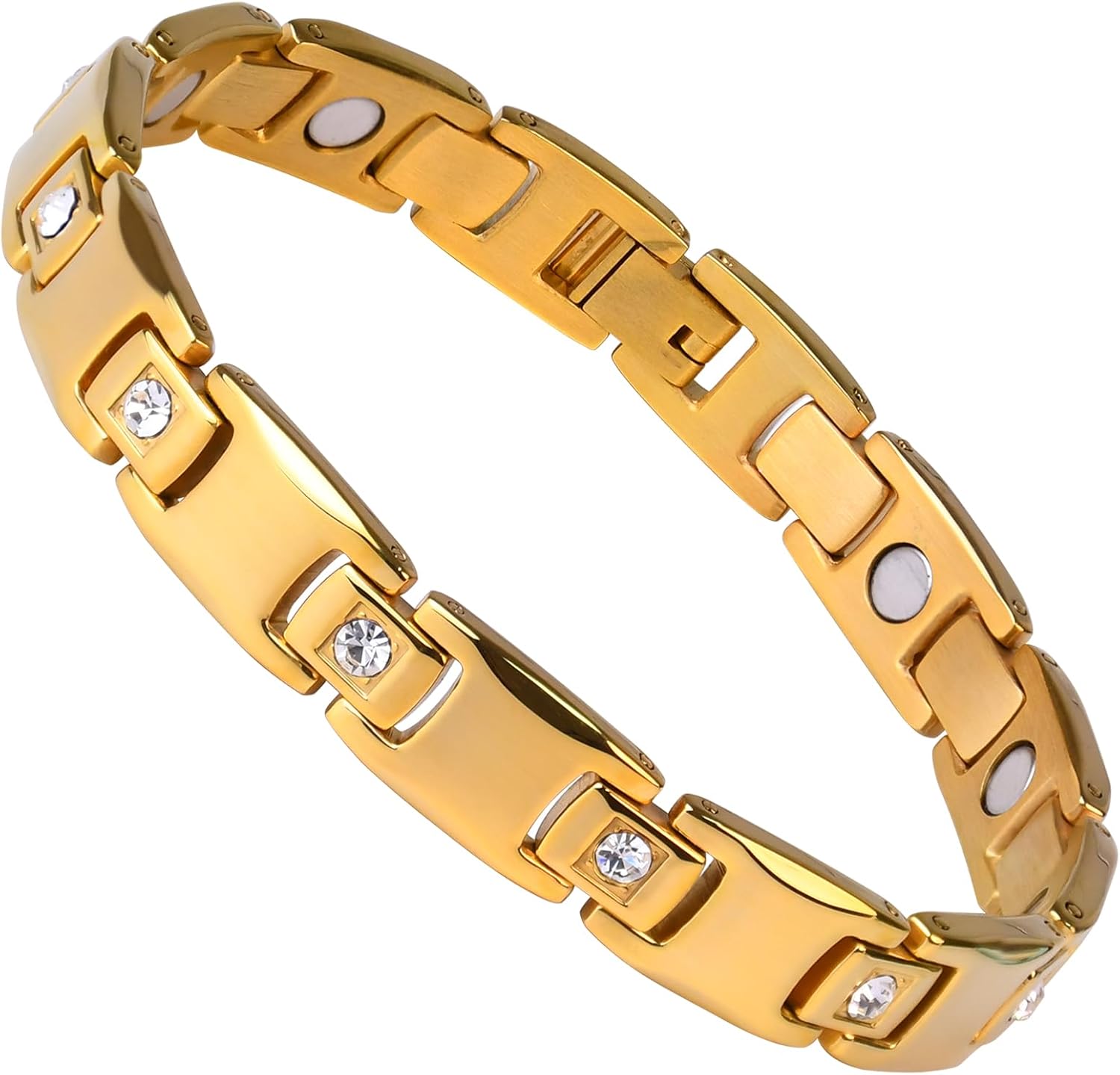 Women's Ultra Strength Magnetic Bracelet, Stainless Steel Magnetic Bracelets for Women, Adjustable Length with Sizing Tool Fashion Accessories, Therapy Jewelry with Gift Box