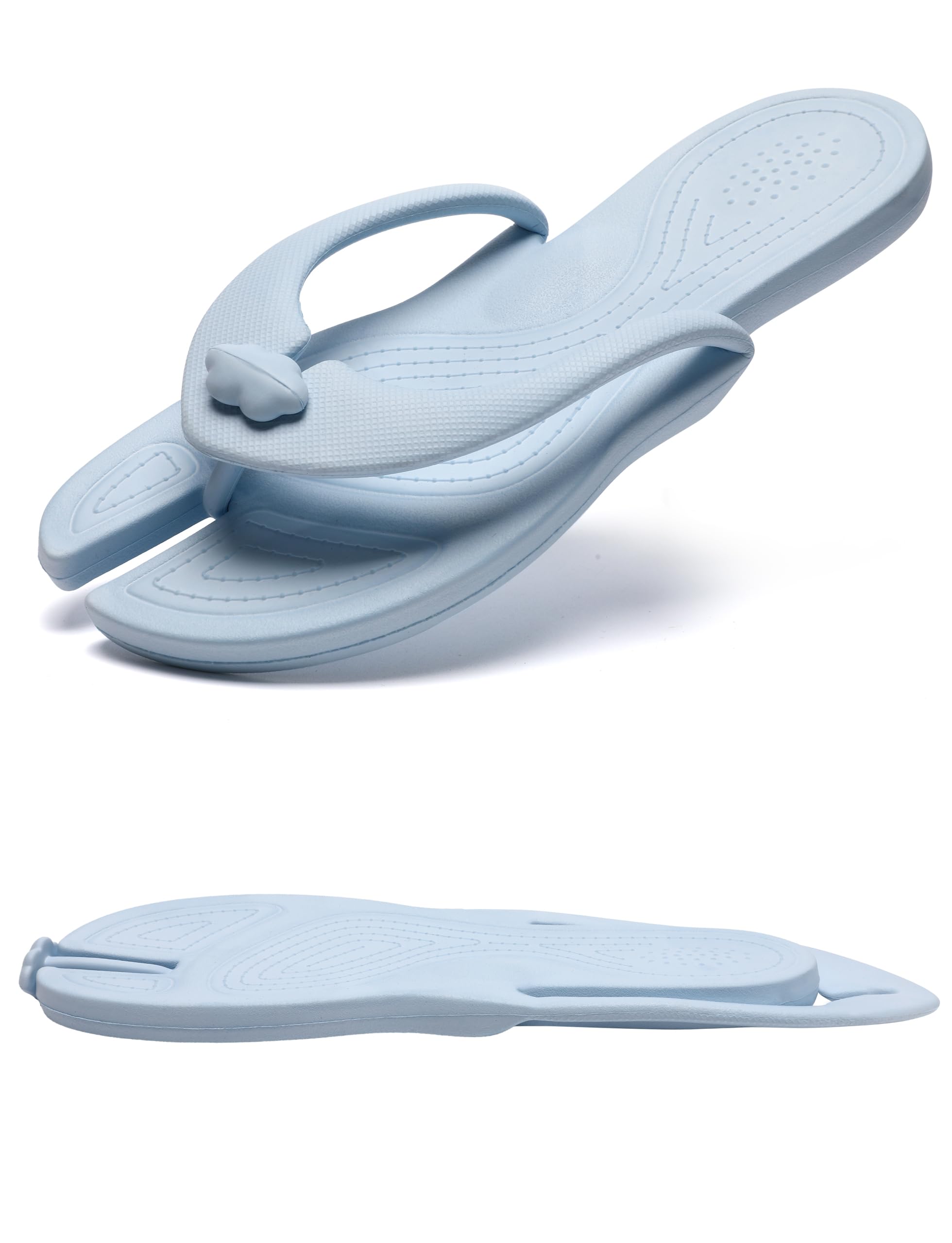 Kiemorgy Shower Shoes Travel Slippers for Women Men, Folding Slides Sandals, Portable Hotel Spa Slippers, Waterproof Quick Drying Flip Flops, Beach Sandals