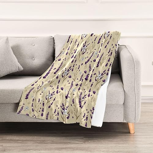 Miniatura 5 de Repeat Pattern Designed Purple Lavender Ultra-Soft Blankets & Throws, Ultra-Soft All Season Use Fluffy Blanket Adults Kids Office Camping Living