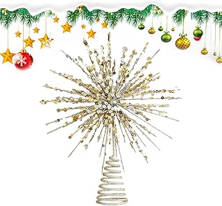 Christmas Tree Star Topper,Holiday Tree Top Star Ornament - Festival Tree Topper Star Decoration, Lighted Star Tree Topper for Christmas Tree