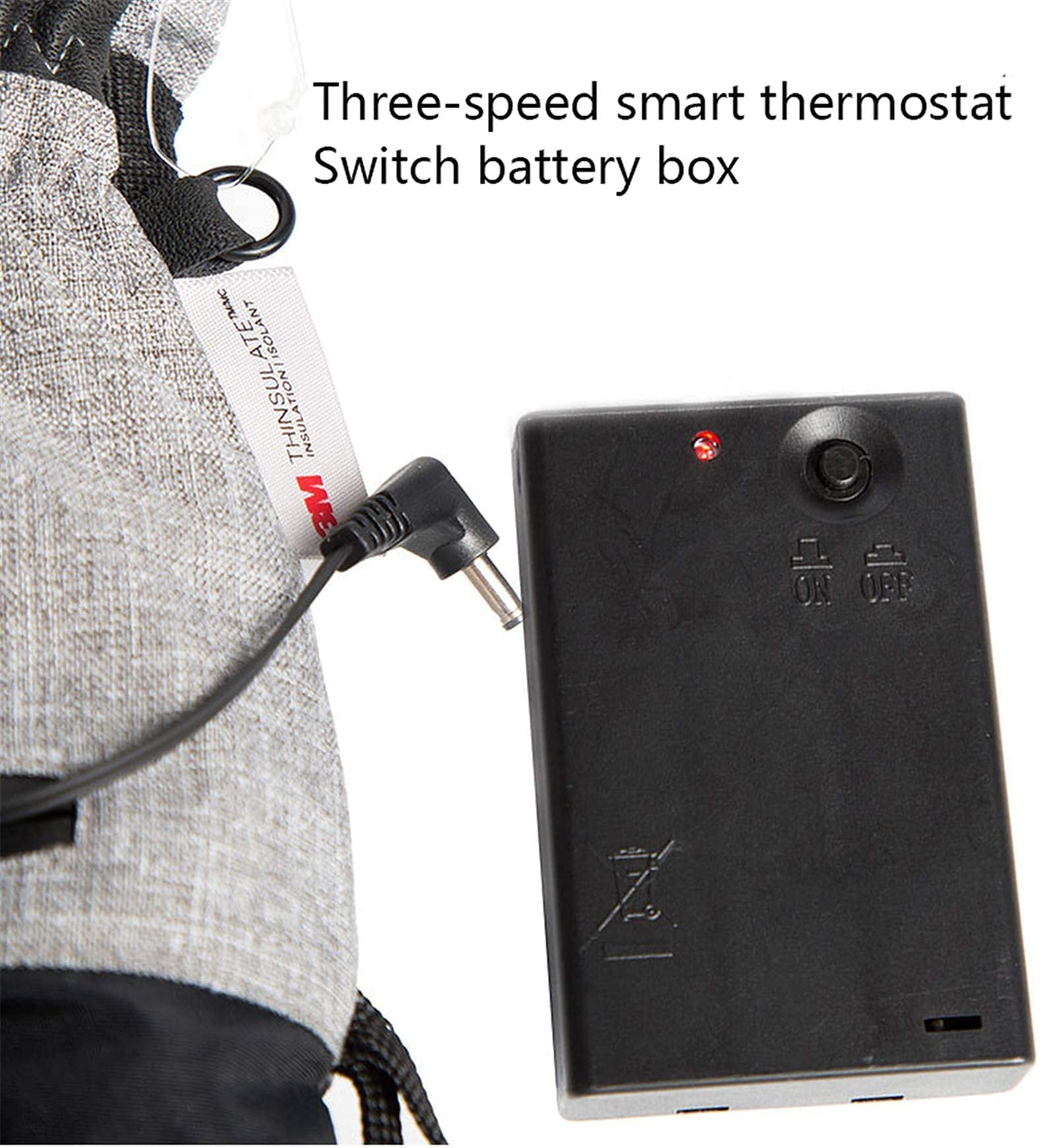 Podgrzewane rękawice motocyklowe elektryczne wodoodporne z 3 poziomami regulacji temperatury ogrzewania do sportów na świeżym powietrzu 6 * bateria AA czarna