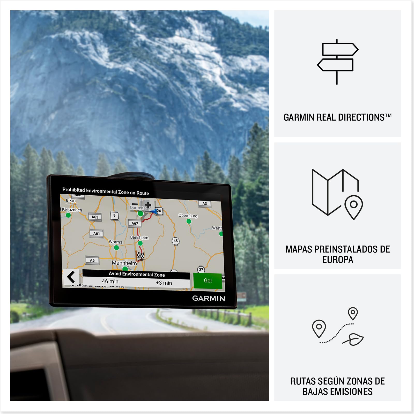 Garmin Drive 53 EU - Navegador GPS con mapas de por Vida, Pantalla de 5'' de Alta resolución y tráfico en Directo