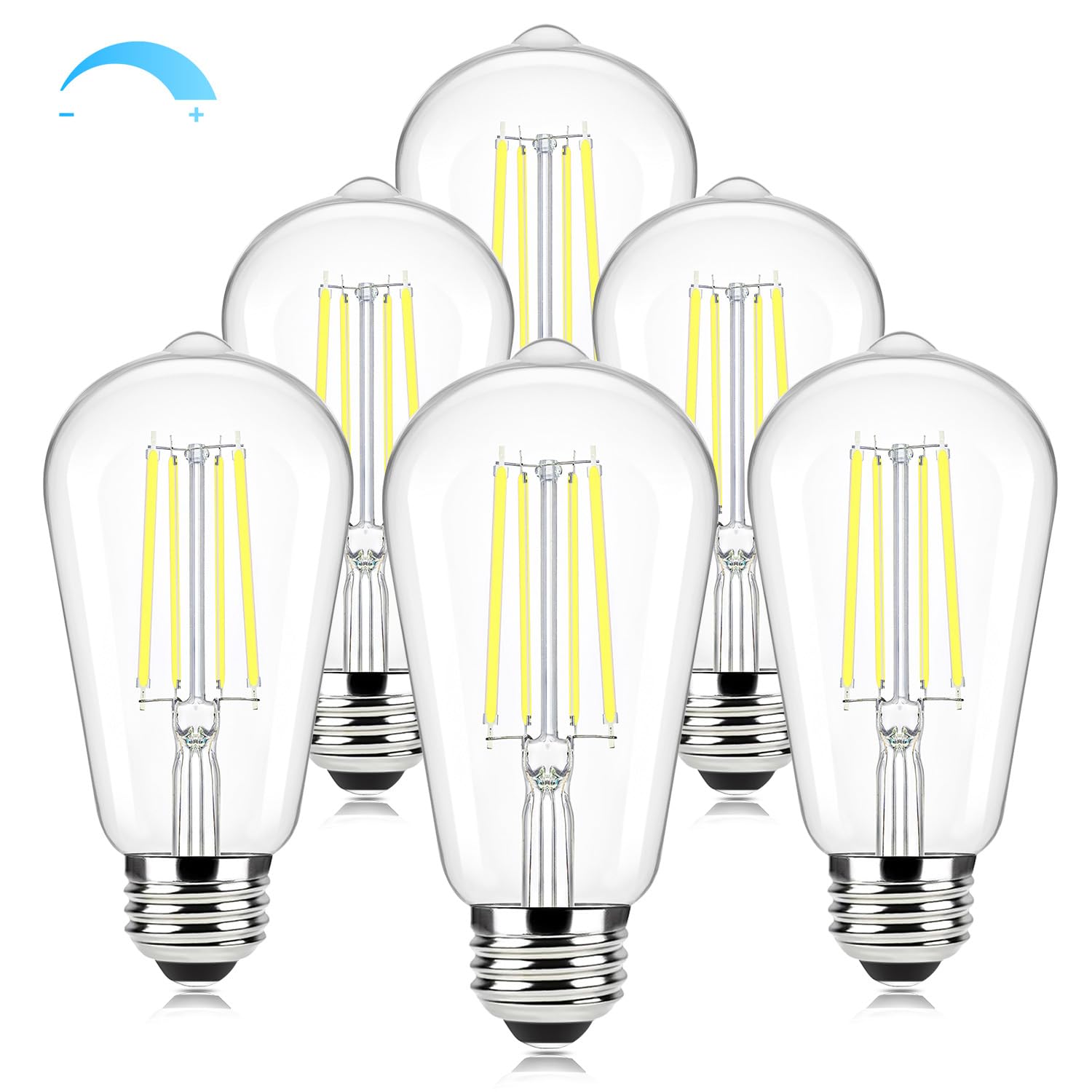 Brightever Vintage LED Edison Bulbs 60 Watt Equivalent, Dimmable