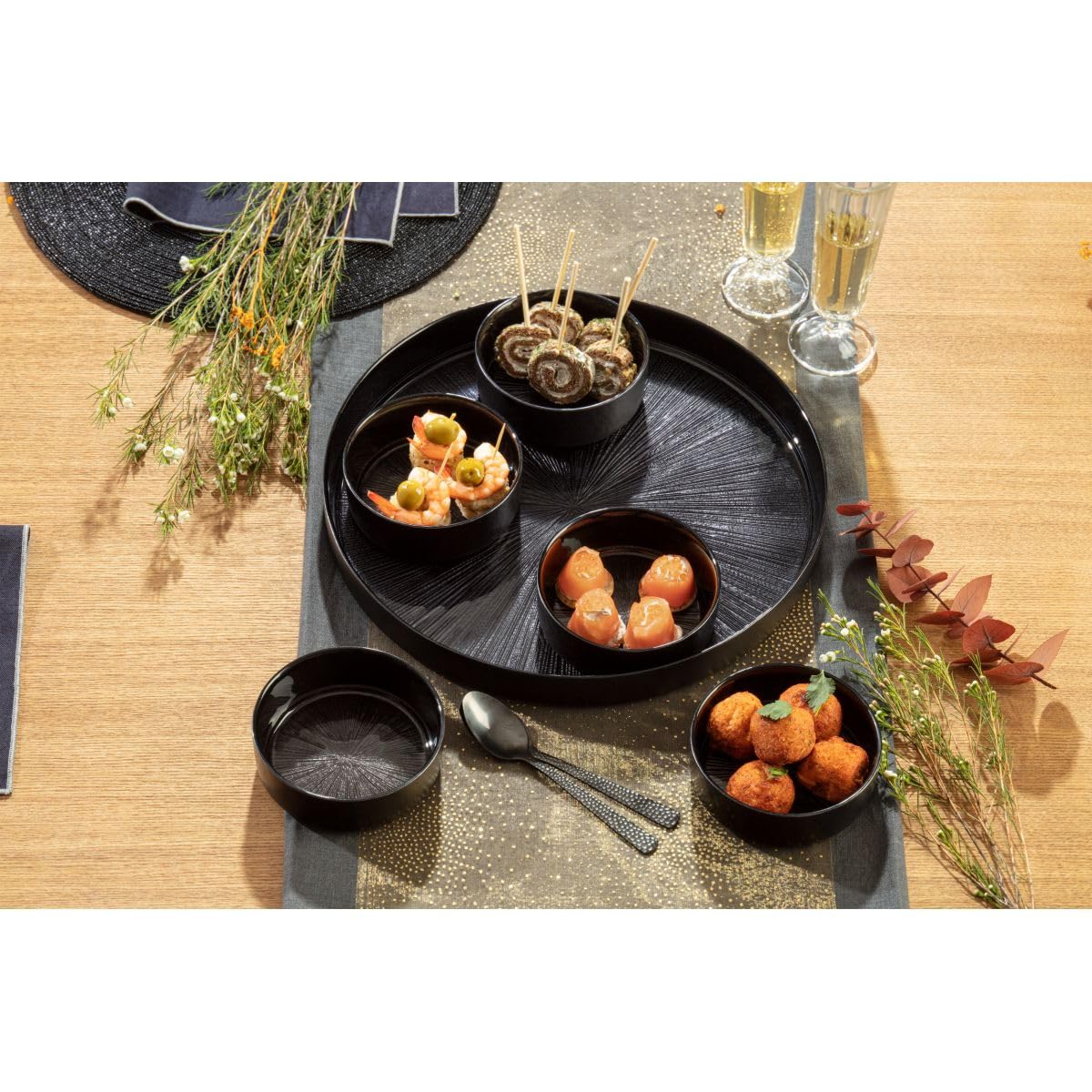 Secret de Gourmet - Aperitif-Set Astra schwarz 6-teilig