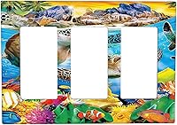 Vista 39 de Baby Turtle - Cubierta decorativa de pared para interruptor de luz de palanca de 1 banda, lindas tortugas subacuáticas, placa frontal eléctrica