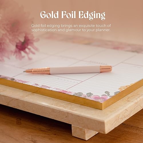 Miniatura 5 de Bloc de notas semanal sin fecha, bloc de notas de 52 páginas con lista de tareas pendientes y rastreador de hábitos | Almohadilla de escritorio