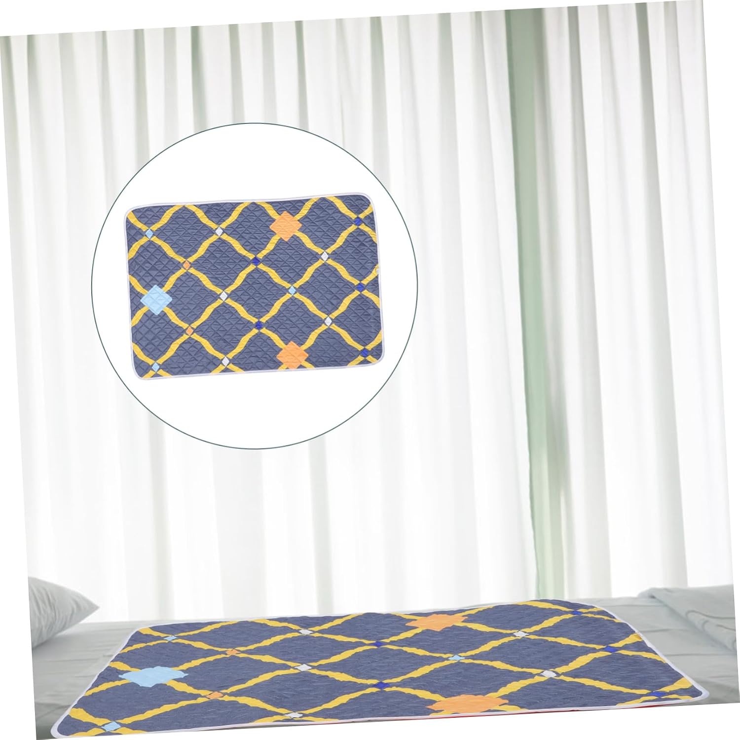 Cotton Mattress Pad Breathable Washable Bed Mat for and Sleeping Lightweight Portable Diaper Changing Mat with High Absorbency Reusable Bed Protector