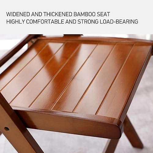 Miniatura 7 de Mid Century Dining Chair, Portable Folding Chair with Handle, Zero Gravity Lounge Chair for Patio, Porch, Wedding, Party, Event(Brown,Large)