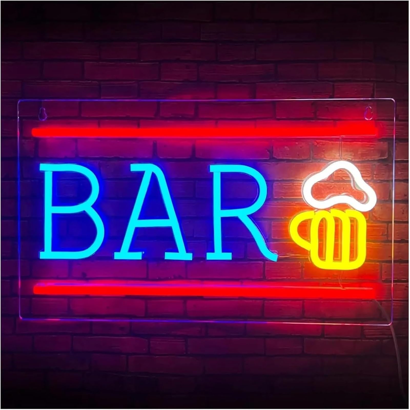 Wexxaii neon Light Sign Beer Neon Signs for Wall Decor Lights for Home Bar Club Bistro Party 25×42cm