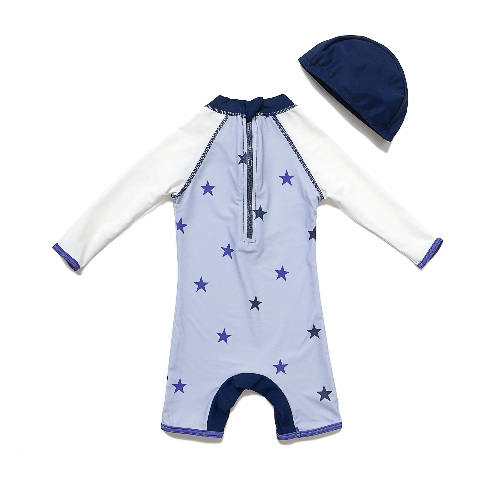 BONVERANO Maillot de Bain bébé garçon Une pièce vêtements à Manches Longues Protection UV 50+ Maillots de Bain avec Une Fermeture éclair