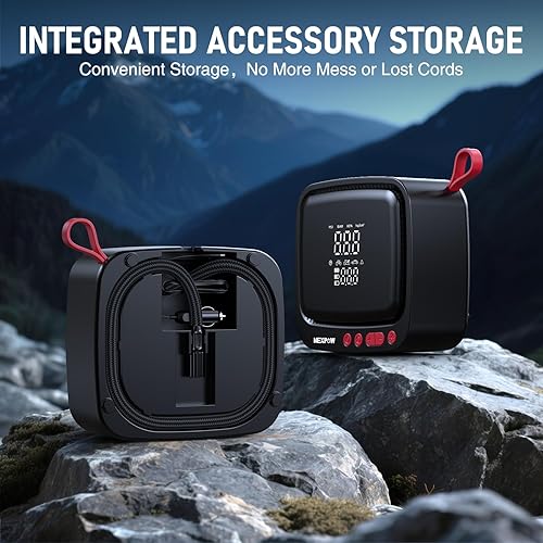 Miniatura 4 de NEXPOW Inflador de neumáticos, compresor de aire portátil, bomba de aire inalámbrica de 180 PSI para neumáticos de automóvil con medidor de presión