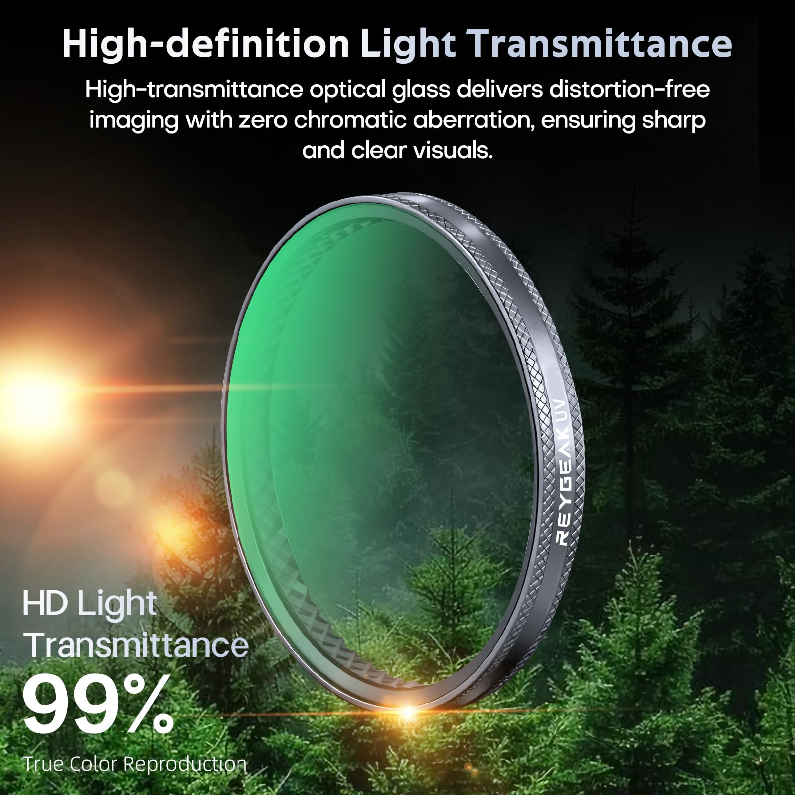 REYGEAK filtres ND pour DJI Osmo Action 6, 4 Pièces CPL ND8 ND16 ND32, Verre Optique HD Multi-Revêtu, Filtres de Lentille Polarisant à Densité Neutre pour Accessoires DJI Osmo Action