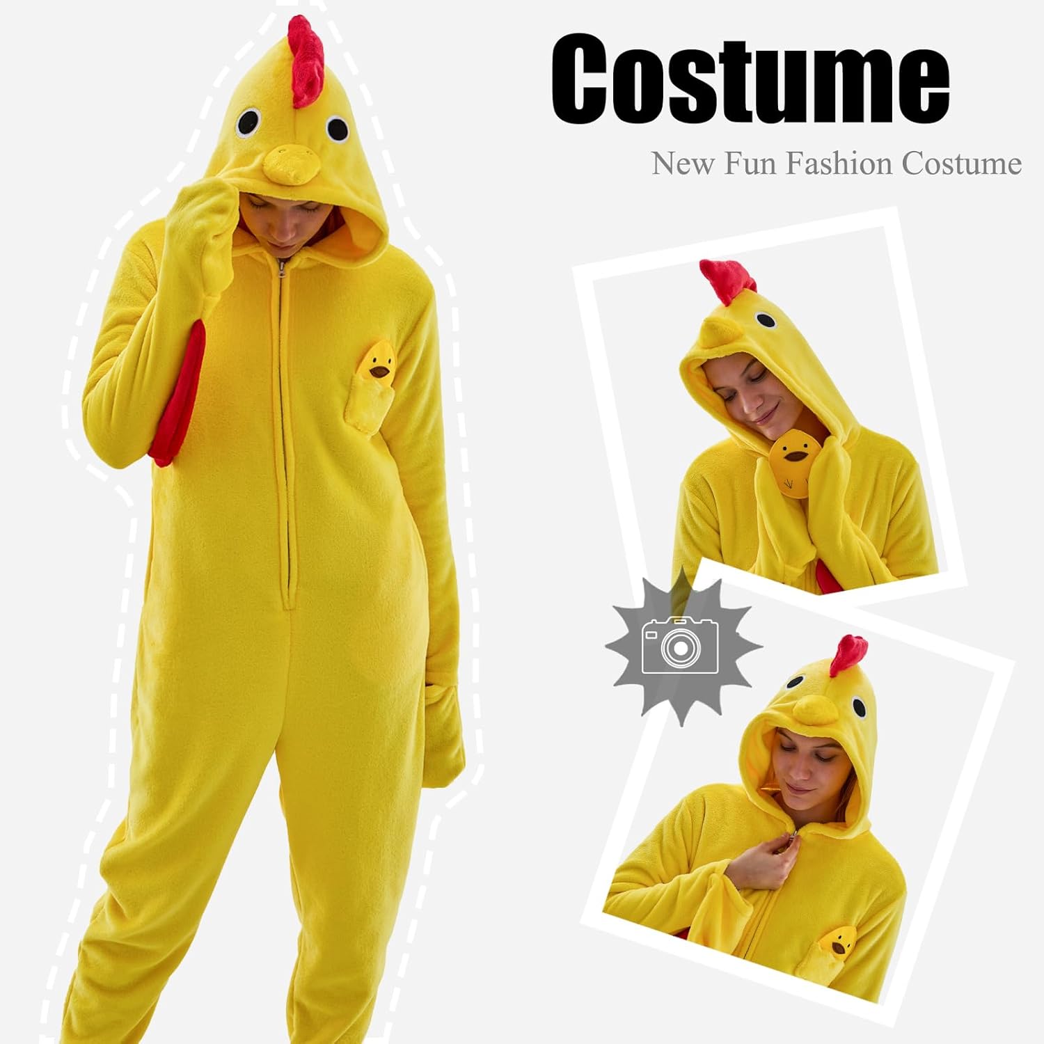 Unisex Adult Onesie Pajamas Animal One Piece Snug Fit Halloween Costume Sleepwear Homewear - Image 2