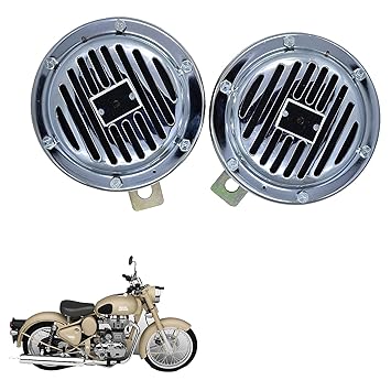 Vagary Chorme Finishing High Sound Universal Wind Tone Horn for Royal Enfield Classic Desert Storm