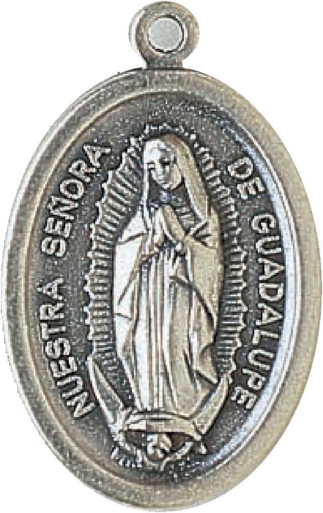 Lot of 6 Religious Medals from Italy - Silver tone + Oval ring,Miracolous,sacred heart,St. Bernadette, Infant of Prague,St. Michael Archangel, St. Francis (wolf