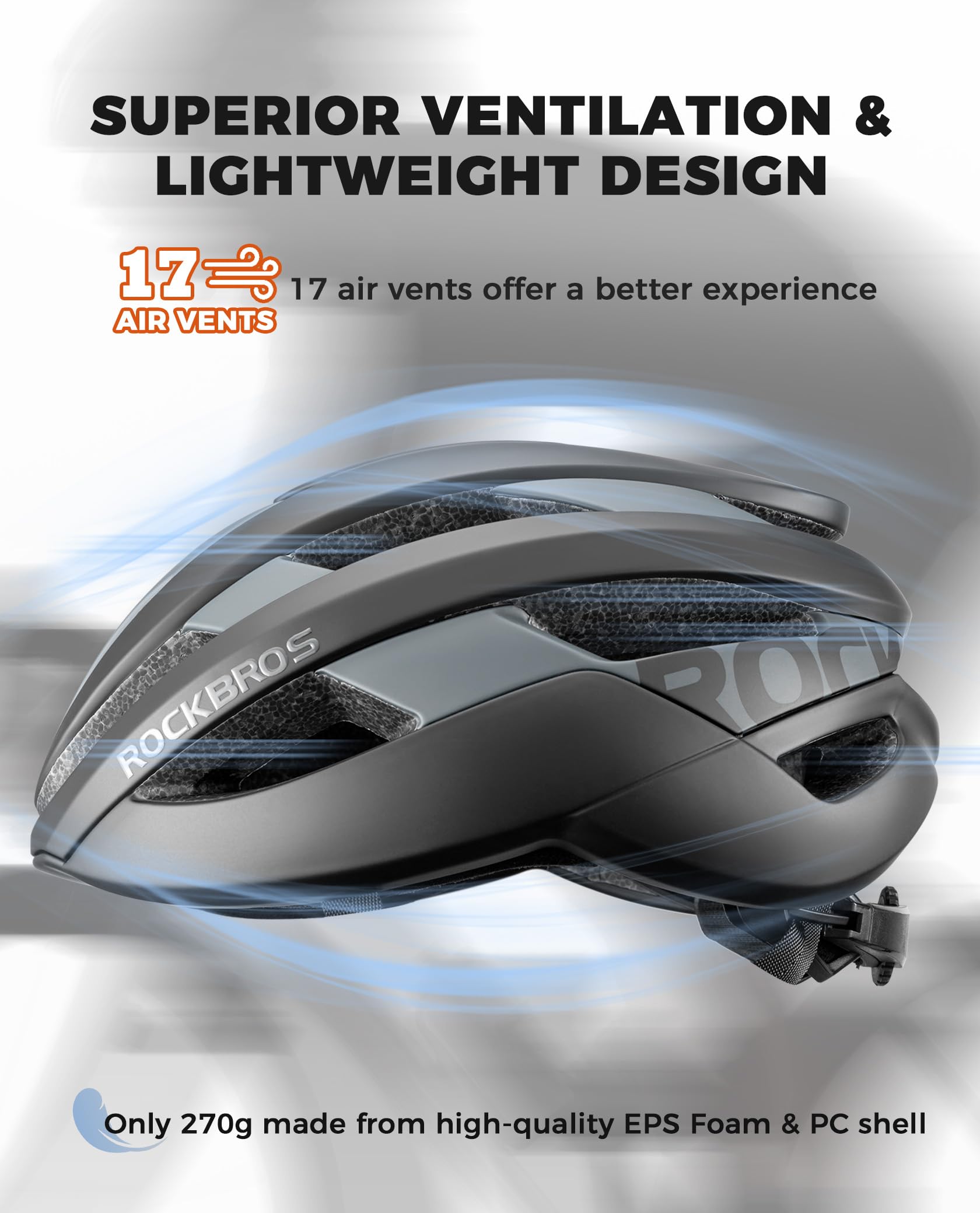 ROCKBROS Fahrradhelm Sport Mountainbike Schutzhelm Leichter Helm für Damen und Herren Atmungsaktiv M 54-58cm/ L 58-62cm