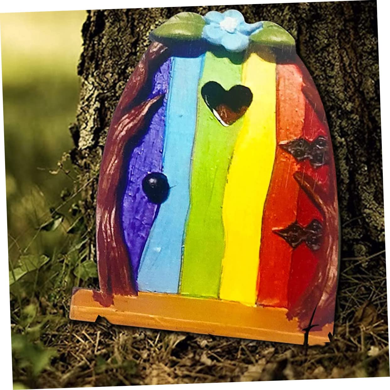 ドールハウス　丸いドアのガーデン Amazon.co.jp: IWOWHERO 木製妖精のドア 屋外ガーデン装飾 ドール