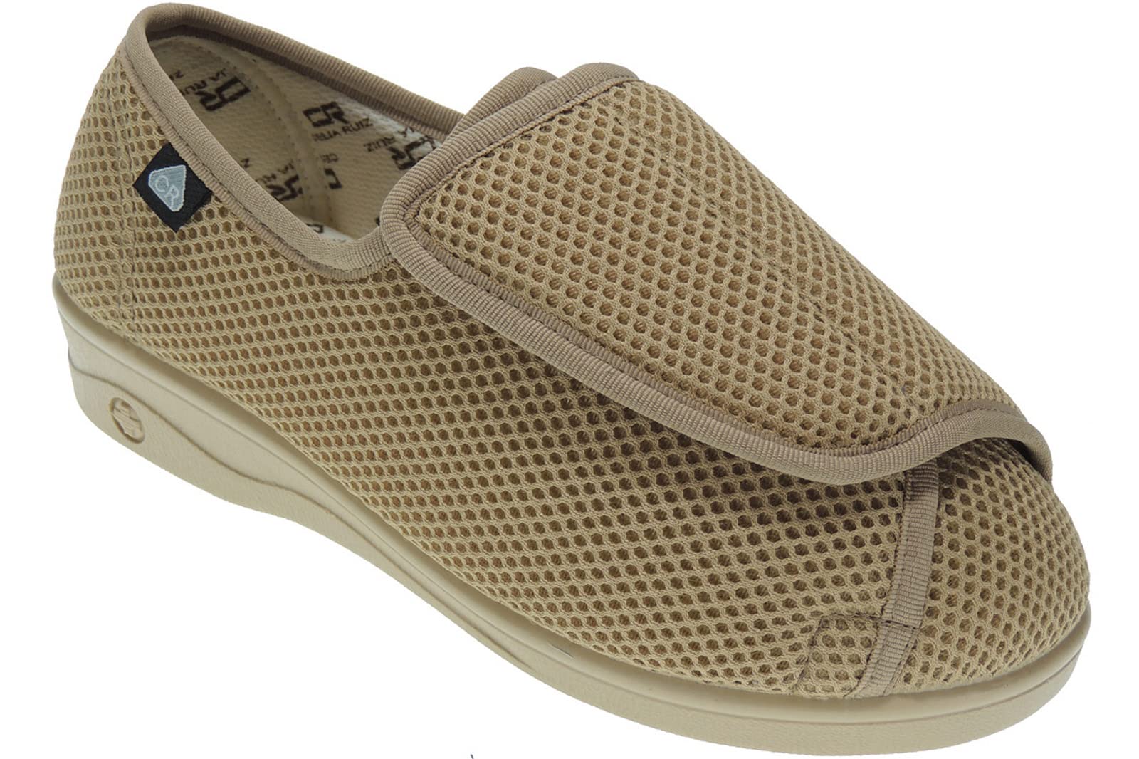 Calzados Romero. 0256 Zapatilla para Pies Delicados en Ancho Especial para Mujer Tratamiento Antibacteriano Sanitized. Beig Talla 37