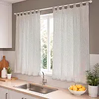 Cortina Cozinha Linho com Alça Bege 2,00 x 1,50m Artesanal Decorativo Elegante Filtra Luz Translúcido Natural Rústico para Varão