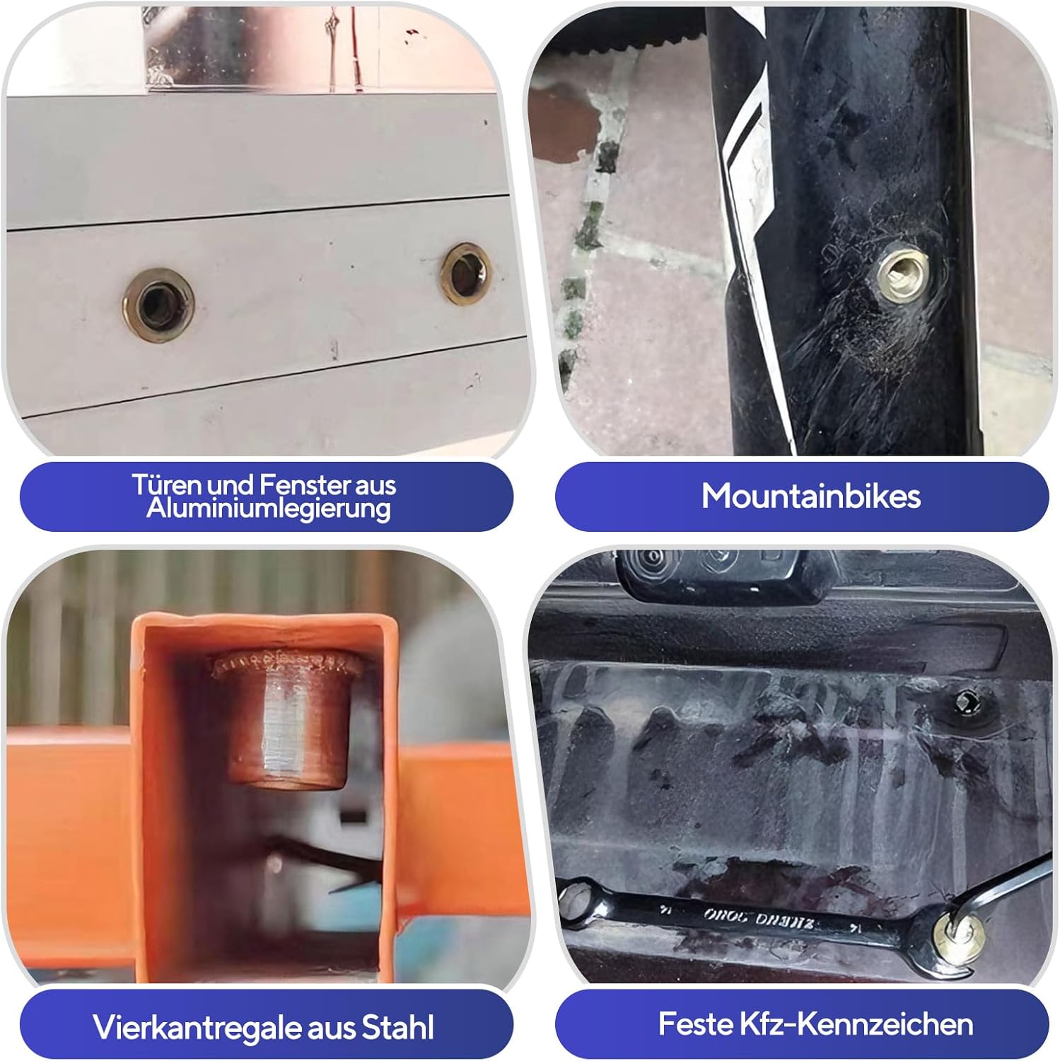 6 Piece Rivet Nut Pliers Set, Press-in Nuts for M3 M4 M5 M6 M8 M10 Rivet Nuts, Rivet Pliers Rivet Nuts Set with 60 Pieces Nuts, Retractable Nuts for Rivet Nut Tool Manual Riveting Machine