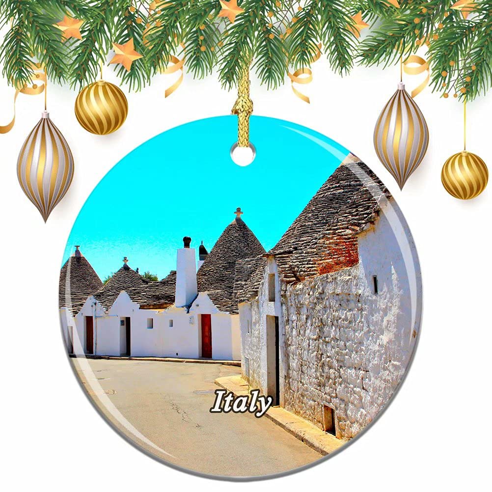 Weekino Napoli - Ornamento Di Natale In Ceramica - Souvenir Viaggio Città - Decorazione Albero 7,2 Cm - 2
