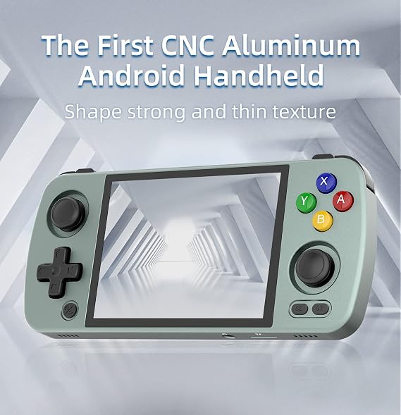ANBERNIC RG405M Pocket Retro Game No Card Handheld Game Console Unisoc Tiger T618 CPU, 4-inch IPS Touch Screen Built-in 4500 mAH Battery Compatible with 5G WiFi and Bluetooth 5.0 Gray