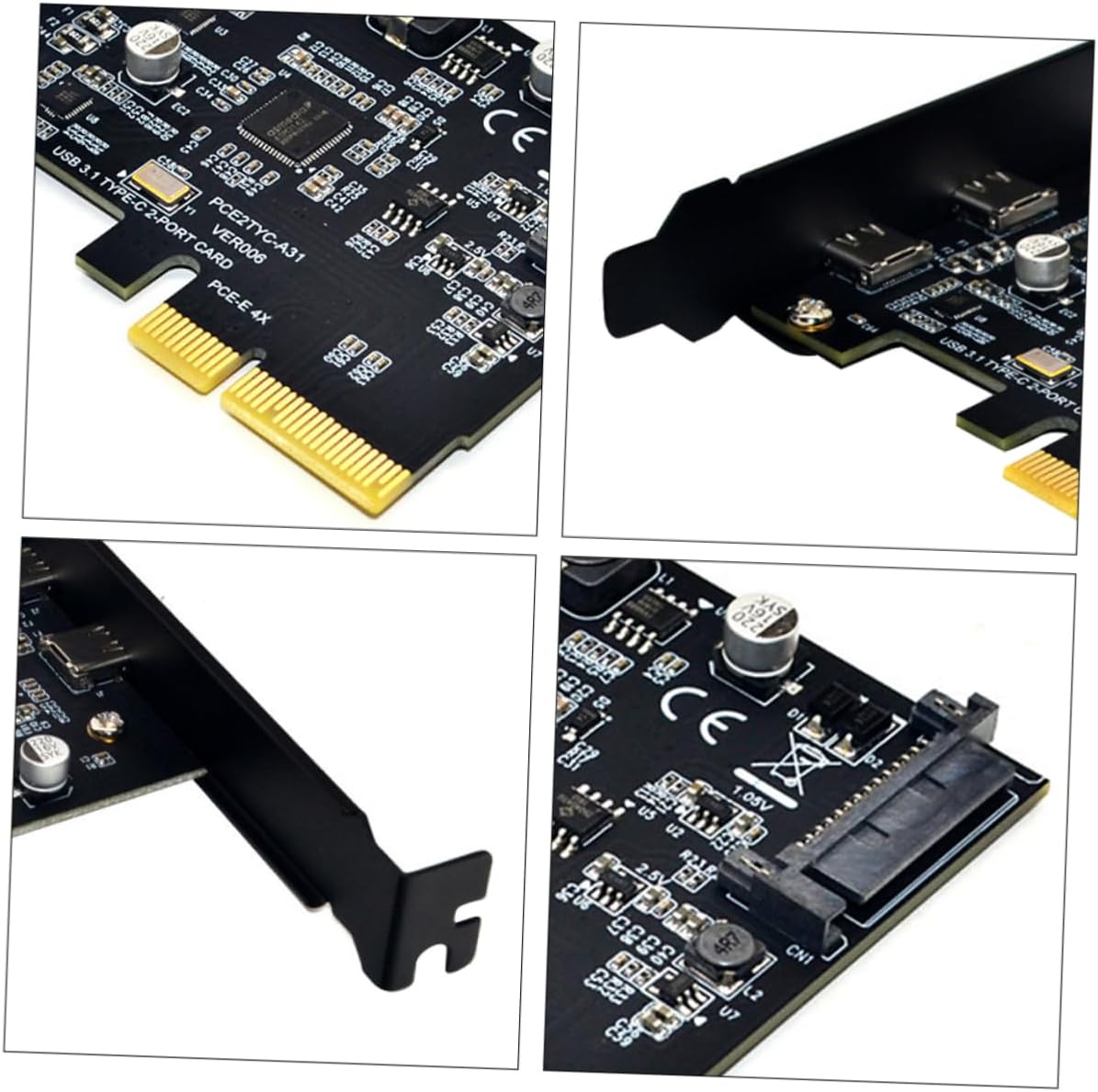Artibetter USB Expansion Card Dual Type-c Ports for High-Speed Data Transfer Compatible Systems for and External Hdds