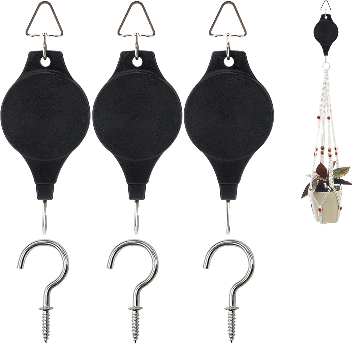 PCTC 3PCS Plant Pulleys for Hanging Plants with Ceiling
