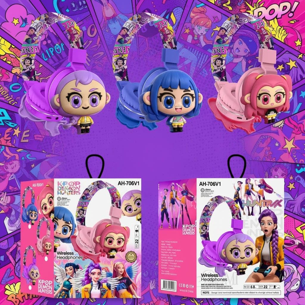 Kids Wireless Bluetooth Headphones with Adjustable Headband, Foldable Stereo Headset, USB Charging Cable Included, Built-in Mic, Rechargeable Over-Ear Headphones-image-16