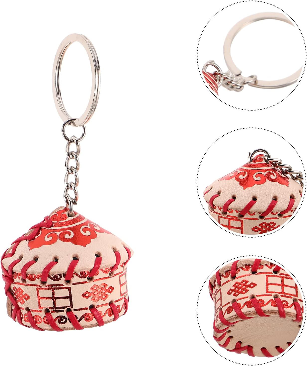 LUOZZY 8 Pcs Mongolian Yurt Keychain Souvenir Backpack Pendant Decorative Ornament for Traveler Friends Men Women