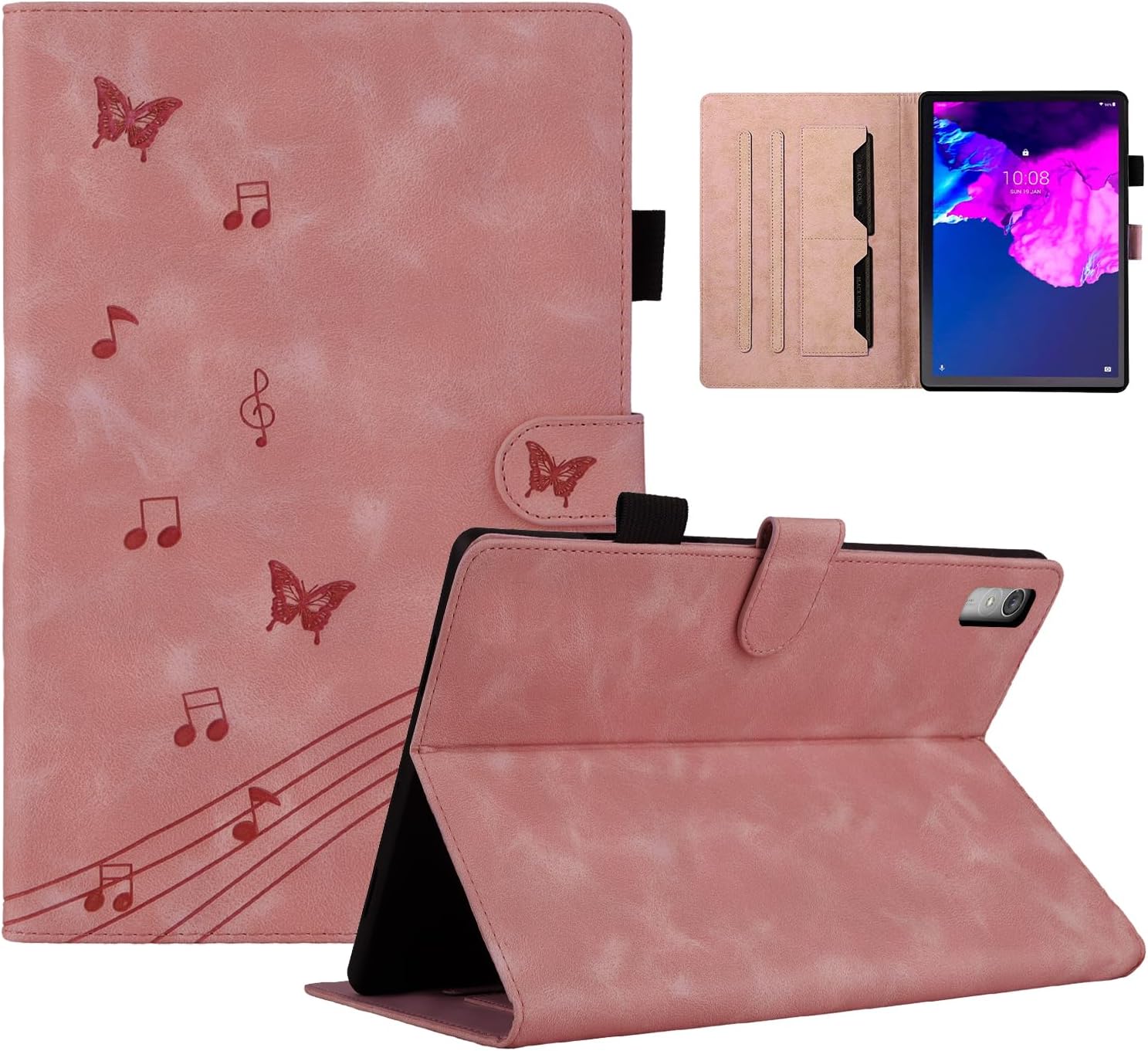 Lenovo Tab P11 2nd Gen Case with Butterfly Pattern Tablet Case Cover for Lenovo P11 Gen 2 with Stand Function Case Compatible with Lenovo Tab P11 Gen 2 Pink