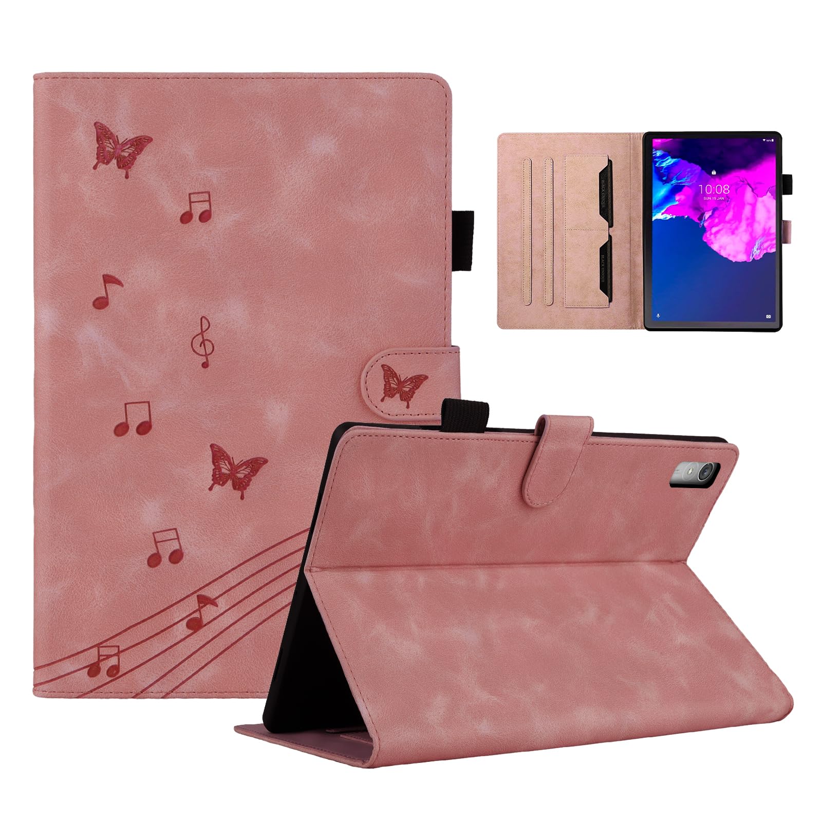 Lenovo Tab P11 2nd Gen Case with Butterfly Pattern Tablet Case Cover for Lenovo P11 Gen 2 with Stand Function Case Compatible with Lenovo Tab P11 Gen 2 Pink