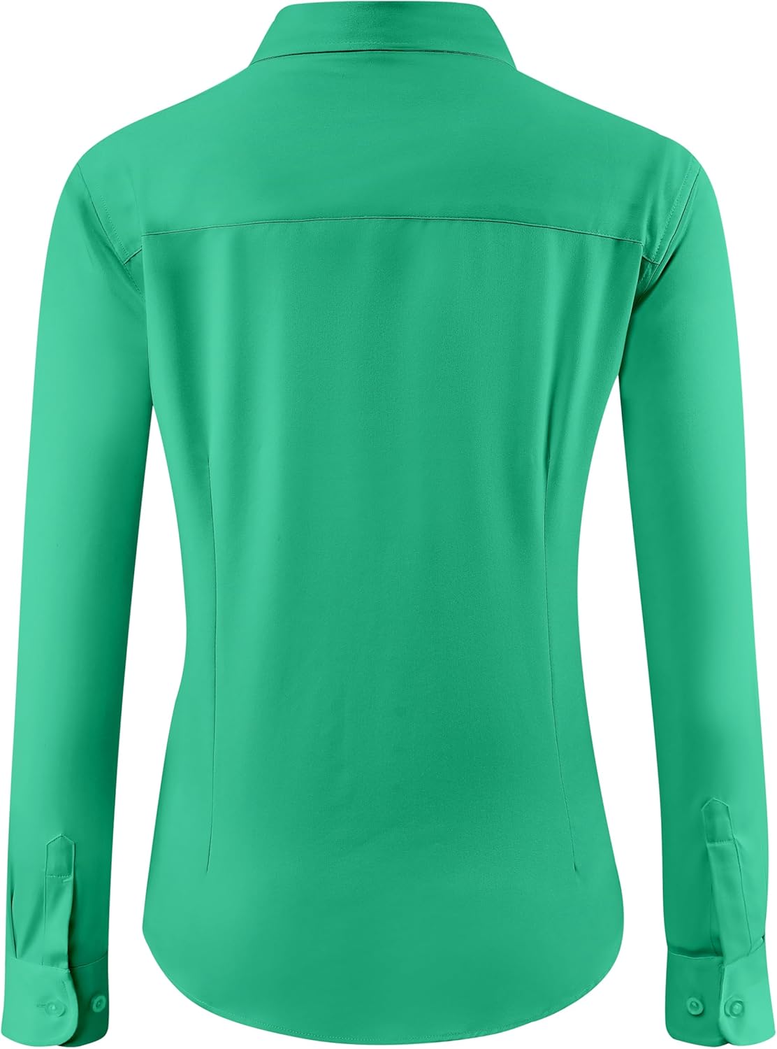Soft Wrinkle-Free Women's Button Down Dress Shirts Solid Long Sleeve Work Blouses Fit Stretch Casual Tops XXS-6XL - Image 3