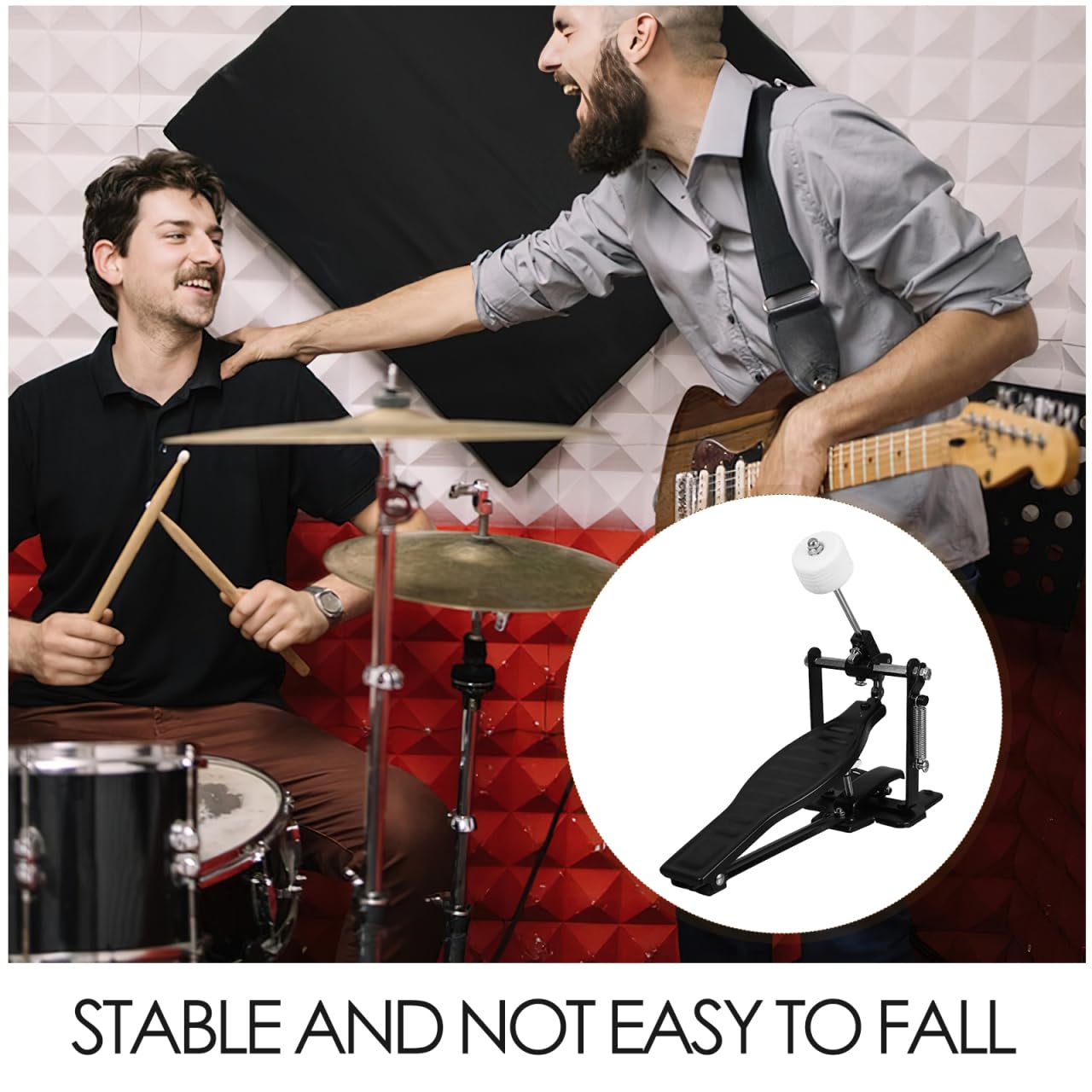 Hemobllo Accesorio Pedal De Ligero Y Duradero Para Kit De Batería Fácil Instalación Compatible Con Pedal De Set De Batería Para Principiantes Y Profesionales 10.23X5.90X3.93In