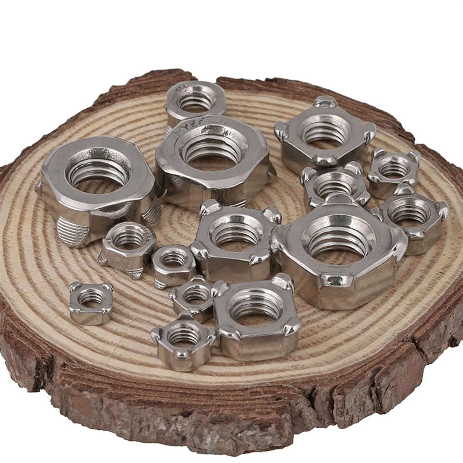 Square Weld Nuts DIN928 Authentic 304 Stainless Steel Quad Welding Nut Four-Corner Spot Welding Square Nut M3-M12 10Pcs(Hex Spot Weld Net,M10)